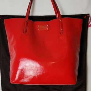 Kate Spade Red Patent Leather Tote Bag